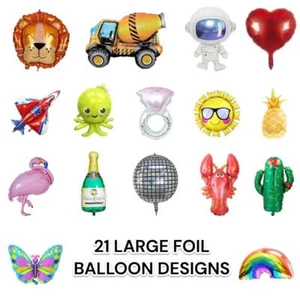 21 Design Foil Balloons - Flamingo, Cactus, Rainbow & More! Multi Buy Discount - Picture 1 of 40