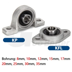 KFL KP Gehäuselager Stehlager Lagerbock für 8,10,12,15,20,25,30,35 mm Welle CNC - Bild 1 von 11