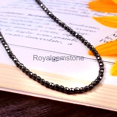 AAA + Cuentas Rondelle Facetadas Diamante Negro Calidad Superior Cuentas Diamante Cuentas Negras Foto 1 de 3