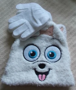 SECRET LIFE OF PETS TODDLER GIRLS HAT & GLOVES SET - WHITE - ONE SIZE -NWT - Picture 1 of 6