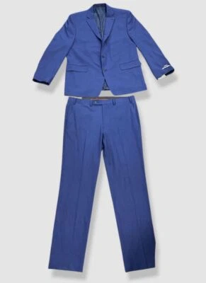 Perry Ellis Para Hombre Azul Ajuste Moderno 2 Piezas Chaqueta Anidada Pantalones Traje Talla 46L Foto 1 de 2