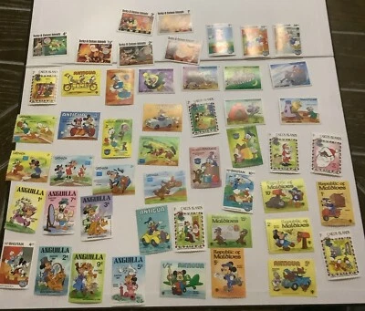 Vintage Lot of  Walt Disney Stamps Uncirculated Grenada Maldives Antigua Caicos - Image 1 of 4