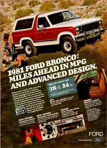 VINTAGE 1981 FORD BRONCO DRUCK ANZEIGE - Bild 1 von 1