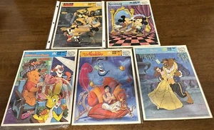 Lote 5 Bandejas Marco Dorado Rompecabezas Disney: Winnie Aladdin Pinocho Príncipe Mendigo - Imagen 1 de 6