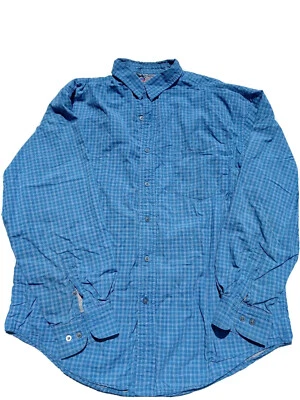 North Crest Shirt Mens Large Blue Check Long Sleeve Lined Button Up Shirt - Imagem 1 de 4