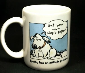 Taza de café Hallmark Café de colección "Sparky tiene un problema de actitud." Animal mascota perro - Imagen 1 de 3