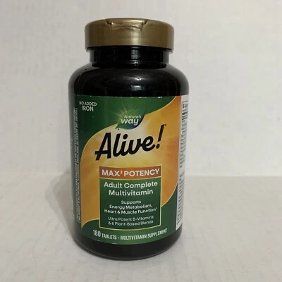 Nature's Way Alive! Multivitamínico Completo Max3 Potencia Adulto 180ct Exp:5/31/26 Foto 1 de 4