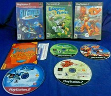 Lot of 4 PS2;Sly Cooper, w/Manual, Jak & Daxter, Looney Tunes,Ty Tasmanian Tiger