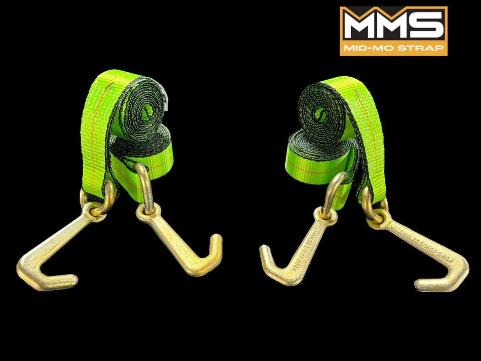 PACK DE 4 - CORREA DE 2" X 8' CON GANCHO J FORJADO 4" HiVis VERDE ***ENVÍO GRATUITO*** Foto 1 de 1