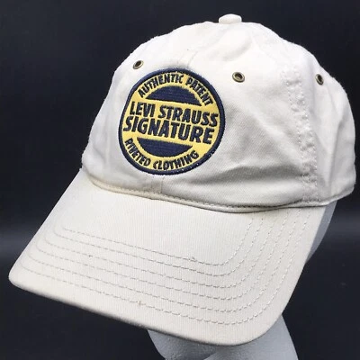 De colección Levi Strauss Firma Sombrero Levis Gorra de Béisbol Cuero Tostado Correa Trasera Ajustes Foto 1 de 4