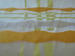 RETRO Vintage Contemporary Satin Drapery Fabric ORANGE GELB Mod 1950s BTY yds - Bild 1 von 4