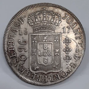 1817-R Brazil 960 Reis Silver Coin of Joao PR  KM#307.3 Extra Fine - Picture 1 of 2