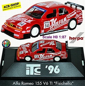 Alfa Romeo 155 V6 TI DTM 96 Fisichella #14 TV Spielfilm Alfa Corse 1:87 Herpa PC - Picture 1 of 7