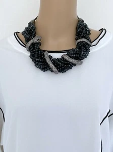 NWT! Neiman Marcus ALEXIS BITTAR Silver Snake Beads Necklace Jewelry Accessory - Picture 1 of 12