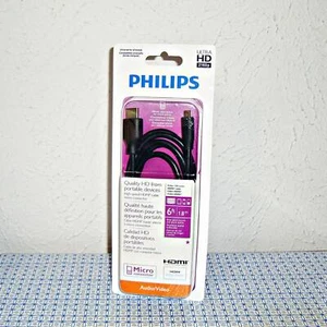 【NEW】PHILIPS SWV2462H27 ULTRAHD 2160P 6FT HIGH SPEED HDMI CABLE MINI CONNECTOR - Picture 1 of 4