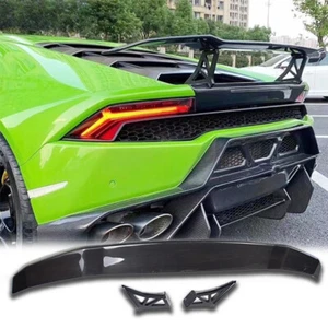 REAL CARBON Rear Trunk Spoiler Boot Wing Lip For Lamborghini Huracan LP580 LP610 - Picture 1 of 12