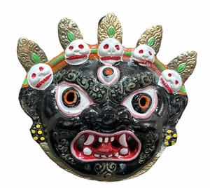 Mahakal Metal Grande Mascarilla Pared Colgante/ Miedo Cabeza / Kaali / Nazar - Imagen 1 de 2