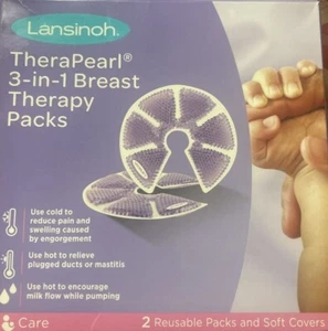 TWO 2-PACKS! Lansinoh TheraPearl 3-in-1 Breast Therapy 2 Reusable Packs - Picture 1 of 2