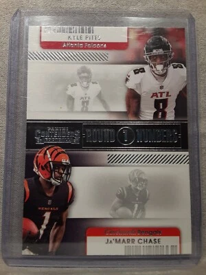 2021 Panini Contenders - Round Numbers Ruby #RN-KPI Kyle Pitts, Ja'Marr Chase... - Image 1 of 2
