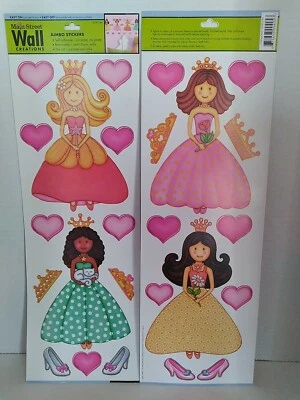4 Corazones Corona Princesa Reina Wallies Pared DECORACIÓN PARED EXTRAÍBLE Foto 1 de 2