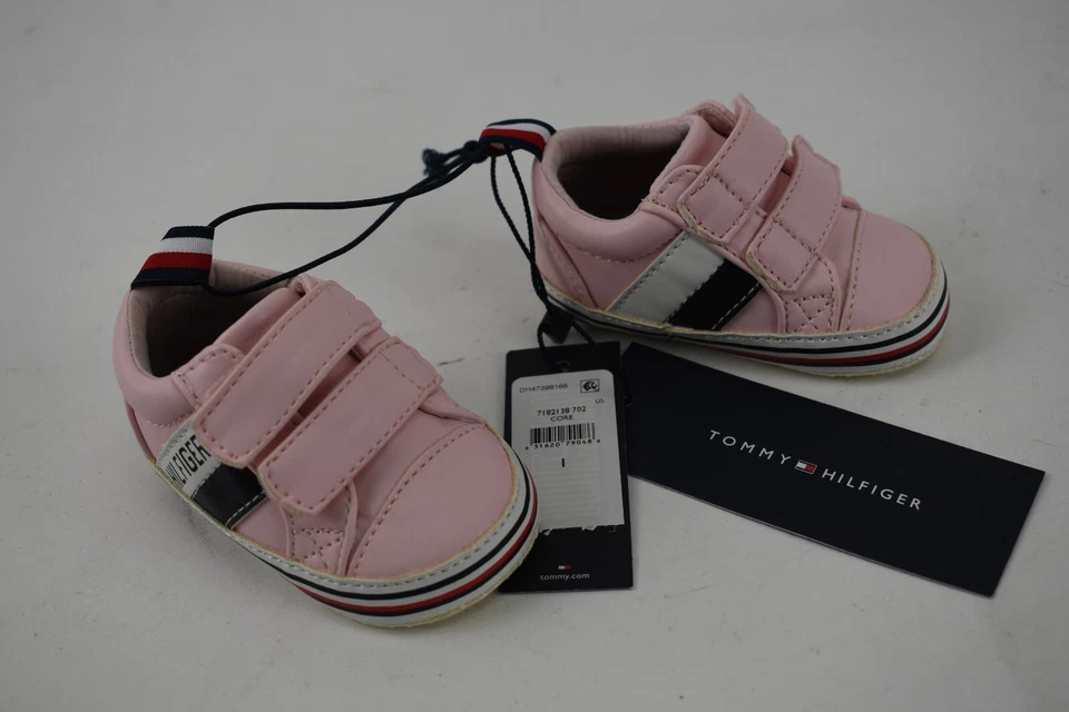 Tommy Hilfiger Toddlers Babies Signature Stripe Pink Sneaker Size 1 - Image 1 of 3