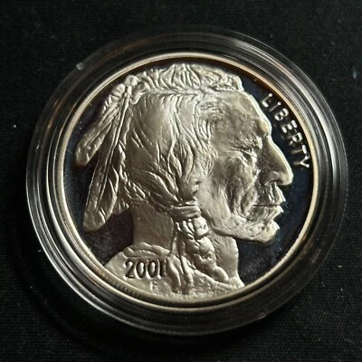 2001-P American Buffalo Proof Commemorative Silver Dollar Box and COA - Image 1 of 4
