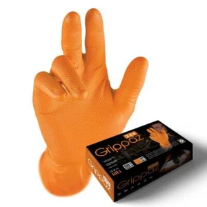 Grippaz Rubber Gloves - Orange 50 Pack - Picture 1 of 17