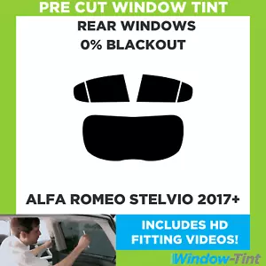 For Alfa Romeo Stelvio 2017+ Pre Cut Window Tint Rear 0% Blackout Film - Picture 1 of 10