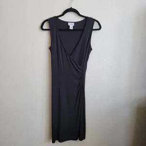 Ann Taylor Loft Sleeveless Black Cocktail Dress W Gathered Drawstring Waist Sz 4 - Picture 1 of 7