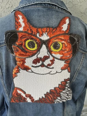 Moda pasarela lentejuelas gato grande planchar/coser chaqueta parche-cantidad limitada Foto 1 de 4