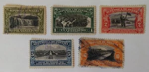 Estampillas de Panamá, 1915-16, sc#204-06, 210-11, usadas - Imagen 1 de 2