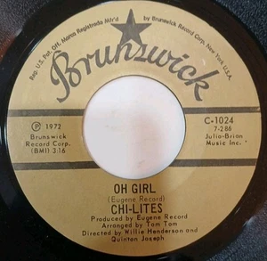 Chi-Lites~Being In Love ~OH Girl~1972 Brunswick Records~45rpm Vinyl Record - Picture 1 of 4