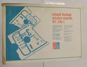 Domino's Pizza Used Ticket Stubs Worth $1.00 Boxtop Vintage Logo 1983 - Bild 1 von 1