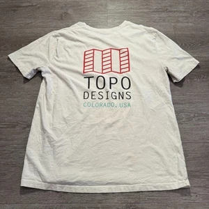 Topo Designs Shirt Herren Large weiß Colorado 100% Bio Baumwolle Grafik T-Shirt - Bild 1 von 5