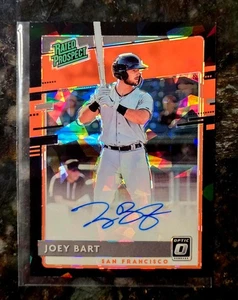 2020 Panini Donruss Optic Black Cracked Ice Prizm 25/25 Joey Bart Auto SP - Foto 1 di 2