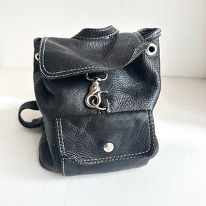 Mini mochila Stone Ridge de cuero negro - Imagen 1 de 5