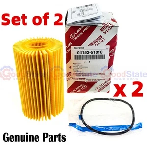 Genuine Toyota LandCruiser VDJ79 1VD 4.5 Diesel V8 Oil Filter With Gasket Set x2 - Picture 1 of 8