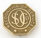 10K Pin - Standard Oil Co. - 10 year service award pin - 1936