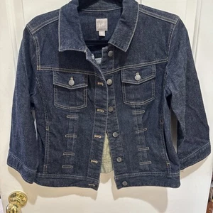 J. Jill Dark Denim Jean Jacket Size X-Small Excellent - Picture 1 of 11