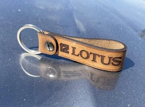 12 Lotus - Double Sided Leather Keyring - Classic / Retro / Vintage Style - Picture 1 of 5