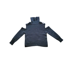 Maglione donna XL girocollo spalle fredde manica lunga nero - Foto 1 di 8