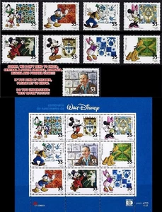 PORTUGAL = DISNEY heroes STAMPS + M/S MNH - Picture 1 of 1
