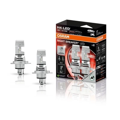 OSRAM Headlight Bulb 2 Pack Extra Bright Long Life H4 NIGHT BREAKER LED SPEED 45