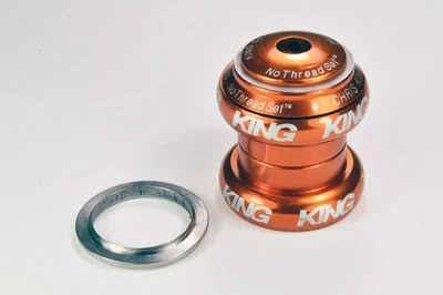 Fone de Ouvido Chris King NoThreadSet 1-1/8 Polegadas Reto Mango Vintage MTB - Imagem 1 de 2