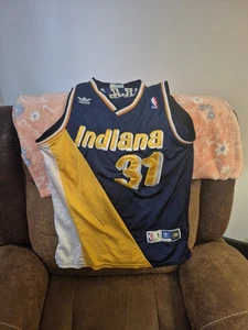 Vintage ADIDAS Reggie Miller Indiana Pacers Blue Basketball Jersey Size SMALL  - Picture 1 of 7