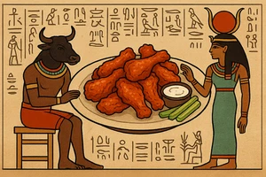 Buffalo Wings of Egypt Funny Retro Parody Custom Vinyl Die Cut Sticker 3.5x2.5 - Picture 1 of 1