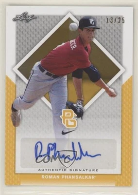 2016 Leaf Perfect Game National Showcase Yellow /25 Roman Phansalkar Auto - Image 1 of 2