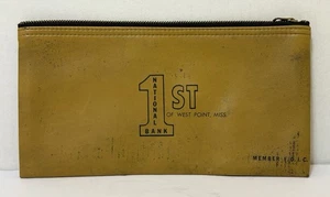 Vintage 1st National Bank of West Point, Miss. - Mississippi Bank Reißverschlusstasche - Bild 1 von 3