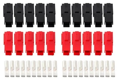 10 Sets Universal DC Power Connectors 30A Male or Female Red/Black 10X Crimp-On - Image 1 of 4