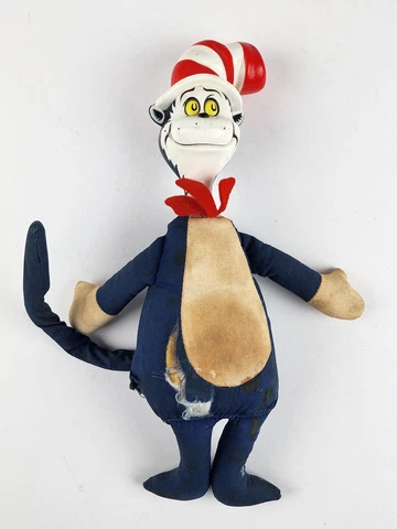 Vintage 1970 Dr. Seuss Cat in the Hat Pull-string toy plush -missing string torn Cover